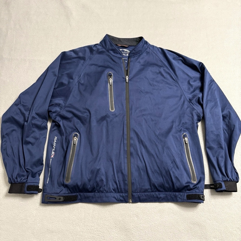 Sun Mountain Jacket Mens XL Blue Rainflex Full Zip Waterproof Outdoors Golf‎